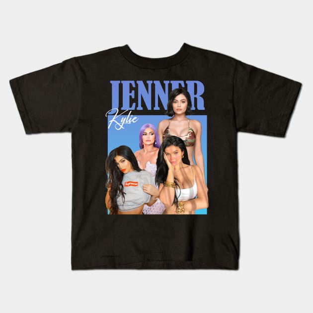 Kylie Jenner Vintage 90s Design Kids T-Shirt by T-shirt Therapy